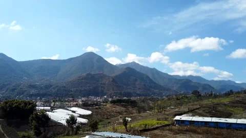 Timelapse of Village View with Clouds and Mountains in Kathmandu, Nepal Stock Footage 250103291