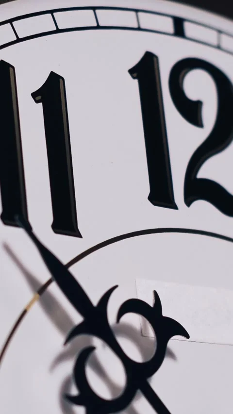 Timelapse of Vintage Clock Hands Nearing Twelve Stock Footage 308230772