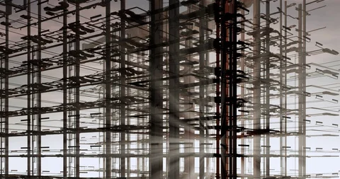 Timelapse visualization of a BIM model of MEP an office building without walls 库存影片 116781906