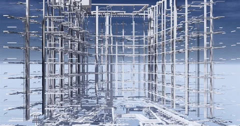 Timelapse visualization of a BIM model of office building without walls 库存影片 116781722