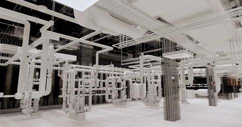 Timelapse visualization of BIM model of office building with transparent walls 库存影片 116785712