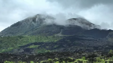 Timelapse volcano zoom out Stock Footage 10878290
