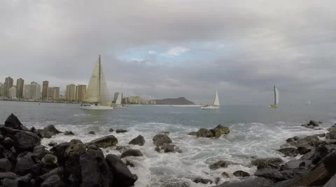 Timelapse waikiki Stock Footage 47568660