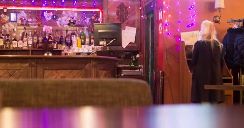 Timelapse Waiters Serve Visitors to the Cafe Stock Footage 61099592