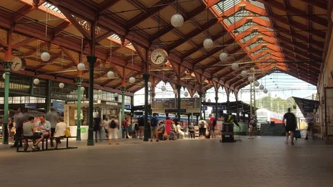 Timelapse of the Waiting Area at Train Station, Prague Stock Footage 93288677