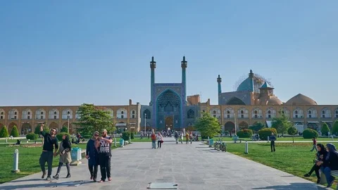 Timelapse walk along the Naqsh-e Jahan Square, Isfahan, Iran Stock Footage 84887258