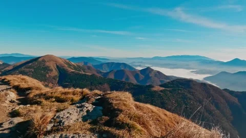 Timelapse, walking along the mountain ridge in the national park. Idyllic Stock-Footage 290104395