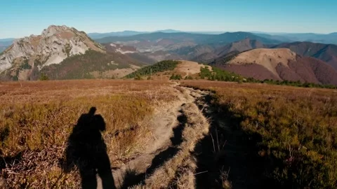 Timelapse, walking along the mountain ridge in the national park. Idyllic Stock-Footage 291640462