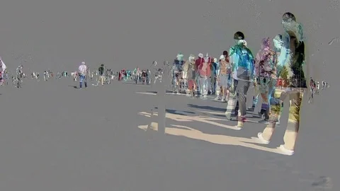 Timelapse walking People, Different Time contrast Stock Footage 77445669