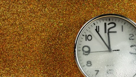 Timelapse of a wall clock on a golden background. Stock Footage 248833935
