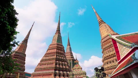 Timelapse Wat Pho Pagodas Vídeos de archivo 156172827