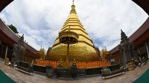 Timelapse- Wat Phra That Cho Hae, Phrae Thailand Stock Footage 80411751