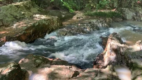TIMELAPSE- WATER IN A STREAM MAKING ITS WAY BETWEEN ROCKS Vidéo 131336969