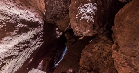Timelapse of Waterfall in Cave 4K, 1 Stock Footage 81551840
