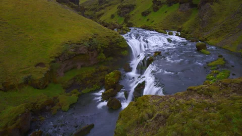 Timelapse of a waterfall in Iceland Stock Footage 266408060