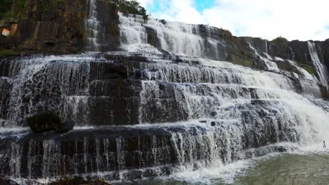 Timelapse waterfall with water flowing over rocks Stock Footage 158429005