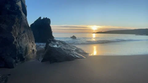 Timelapse of wave on sandy beach Stock Footage 144782744