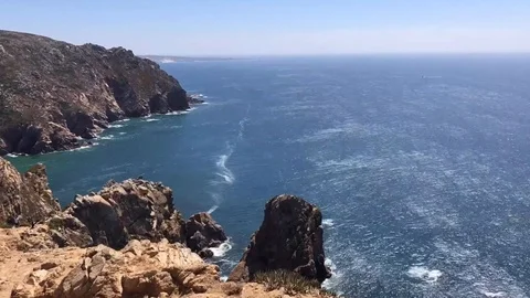 Timelapse of Waves of the Atlantic Ocean in Cabo da Roca, Portugal. Stock Footage 118087067