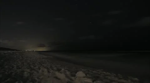 Timelapse of Waves Crashing in the Evening at a Florida Beach Stock Footage 21541155