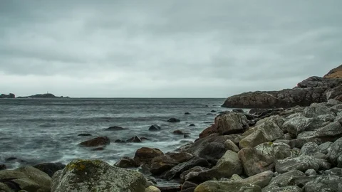 Timelapse of waves crushing against Ervika, Norway Stock Footage 77967077