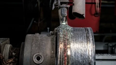 Timelapse welding robots apply overlay weld protection on the pipe disks Video stock 84832620