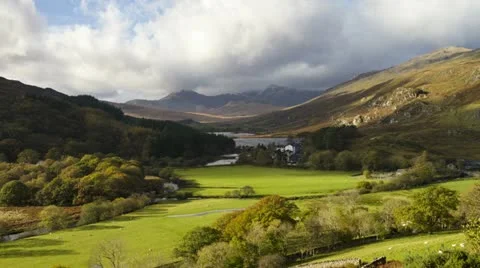 Timelapse of welsh valley in the fall Stock Footage 12567146