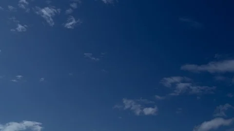 Timelapse of white and stormy clouds blowing across a blue sky. Stock Footage 129718764