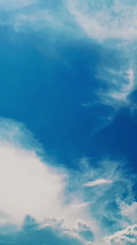 Timelapse, white, beautiful clouds are running against the blue sky. Stock Footage 320960286