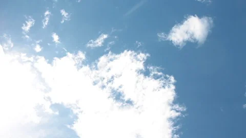Timelapse White Boiling Clouds Bright Sun Blue Sky 1 Stock Footage 85705200
