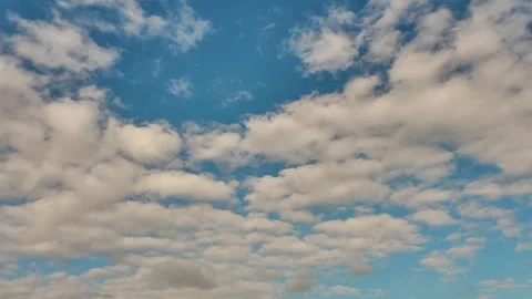 Timelapse of white clouds against a blue sky. Climate change. Weather forecast. Stock Footage 293009305