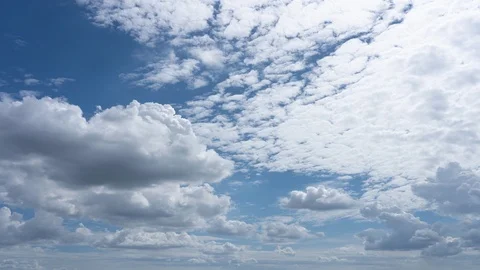 Timelapse of white clouds with blue sky in background. Stock Footage 117293370