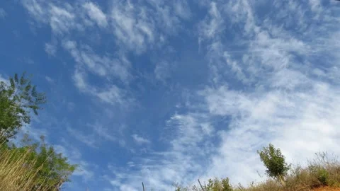 Timelapse white clouds moving blue sky. Cloudscape Blue Sky Time Lapse Stock Footage 197215615