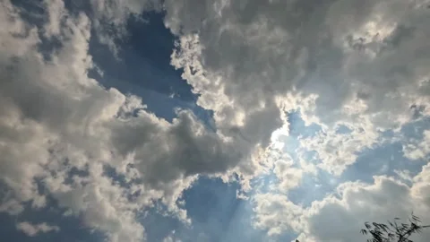 Timelapse of white clouds moving to cover the sun during the day Stock Footage 321862173
