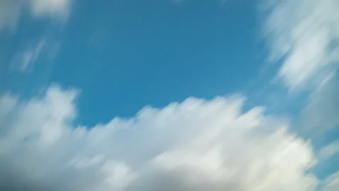 Timelapse white clouds moving fast and blurred, clouds in blue sky on summer day Stock Footage 171040508