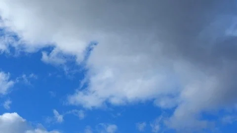 Timelapse of white clouds running on a blue sunny sky. Stock Footage 129948584