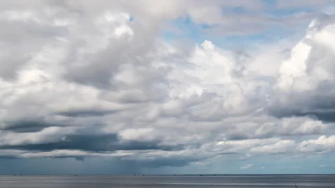 Timelapse of White Puffy Cumulus Clouds Forming on Summer Blue Sky Stock Footage 343629398