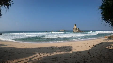 Timelapse on a white sand beach during the day Stock Footage 186341003