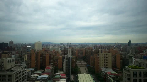 Timelapse Wide Shot of Clouds above Taipei SF016GY PAL Stock Footage 25593521