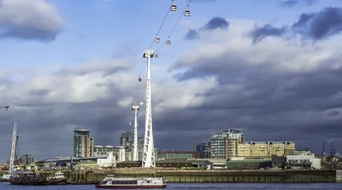 Timelapse wide view of cable cars Stock Footage 58515527