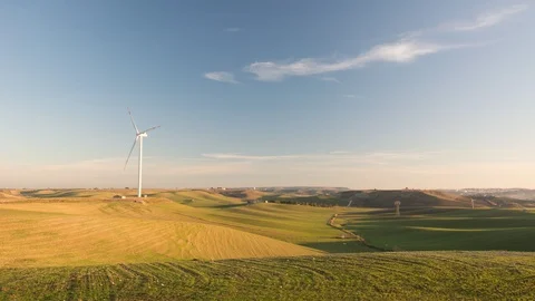 Timelapse wind turbine and renewable energy Stock Footage 100452443