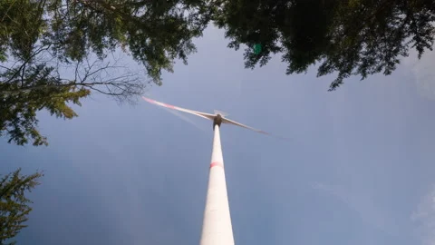 Timelapse of a wind turbine in a forrest Stock Footage 151707224
