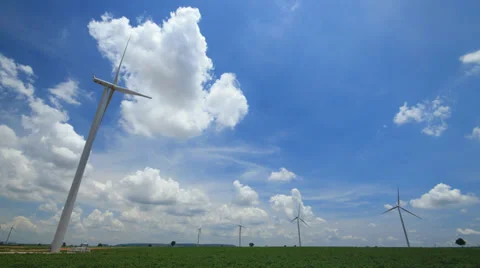 Timelapse wind turbines generating electricity. Stock Footage 23910729