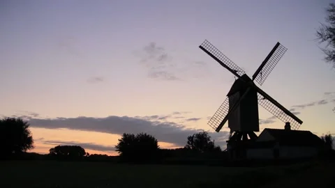 Timelapse of a windmill during sunrise Stock Footage 171569274