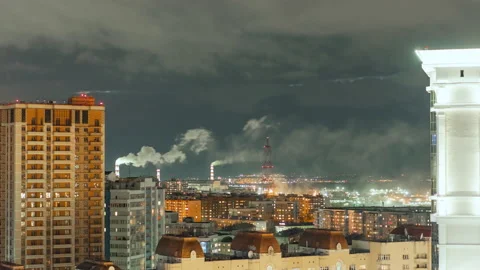 Timelapse from the window on the night city. Stock Footage 146803483