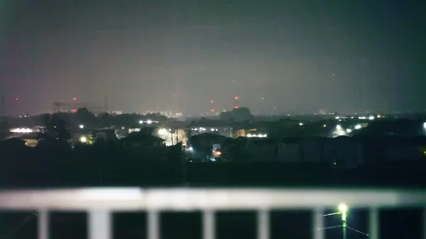 Timelapse windy scene during the night reveals strong wind from Faxai typhoon Stock Footage 115647093