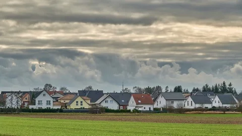 Timelapse of winter clouds in Lower Saxony, Germany. Stock Footage 121934634
