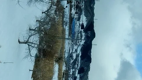 Timelapse of the winter landscape view of the rural side of Nagano Prefecture. Stock Footage 102154641