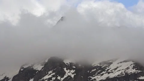 Timelapse winter mountains Balkan snowy peaks fast moving cold weather highland Stock Footage 339565526