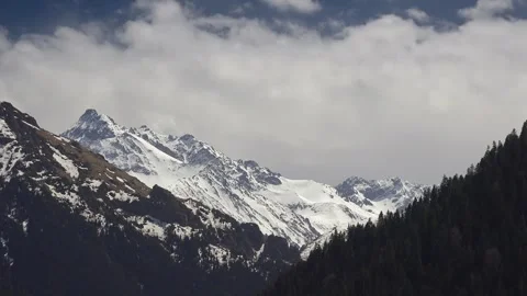 Timelapse winter mountains in Mount Aspiring - Cold Climate and Snowy Mountains Stock Footage 339564710