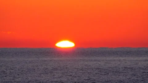 Timelapse of winter sunrise over the Pacific Ocean in Hokkaido Japan Stock Footage 337450723